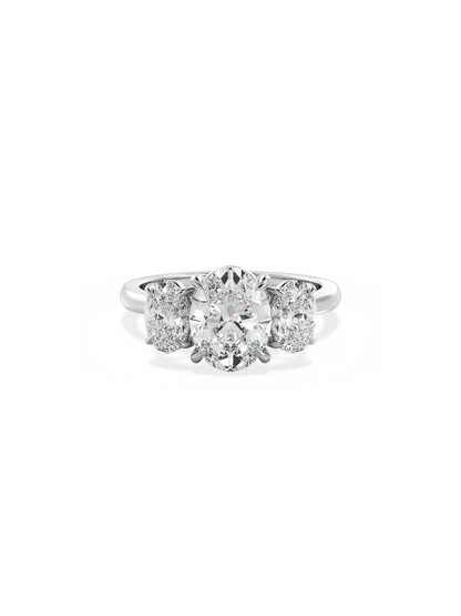 2 CT Round Three Stones Lab Grown Diamond Engagement Ring