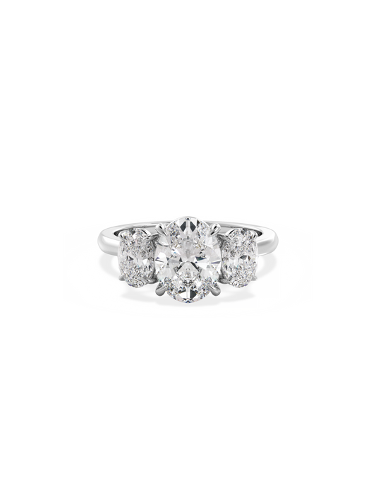 2 CT Round Three Stones Lab Grown Diamond Engagement Ring
