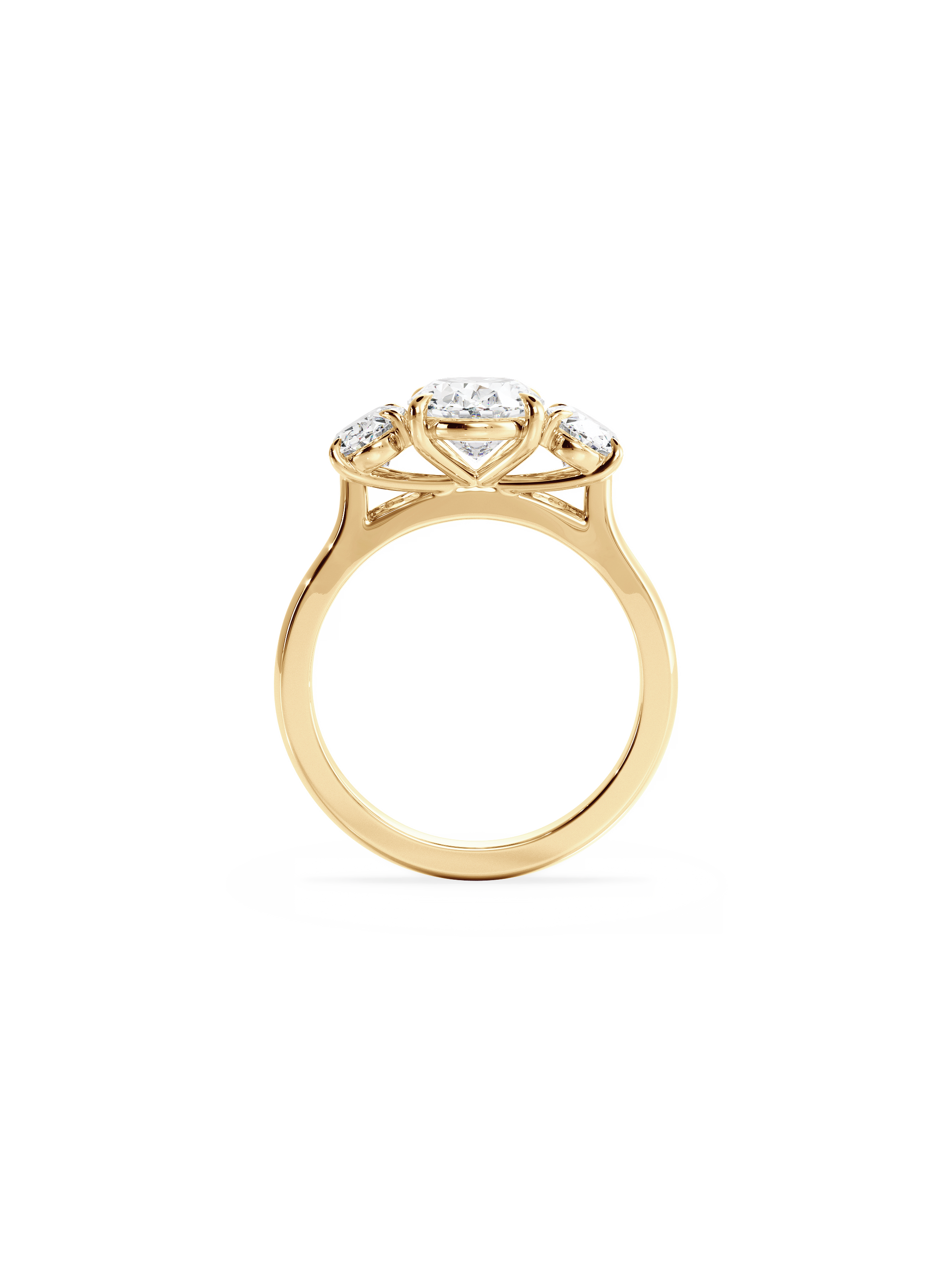 2 CT Round Three Stones Lab Grown Diamond Engagement Ring