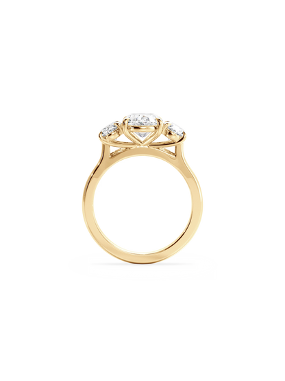 2 CT Round Three Stones Lab Grown Diamond Engagement Ring