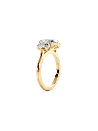 2 CT Round Three Stones Lab Grown Diamond Engagement Ring