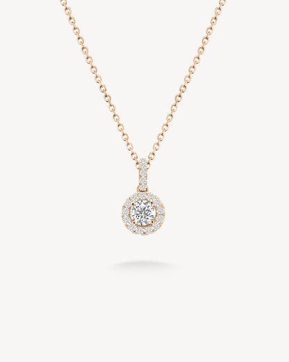 1.0 CT Round Bezel Solitaire Lab Grown Diamond Necklace
