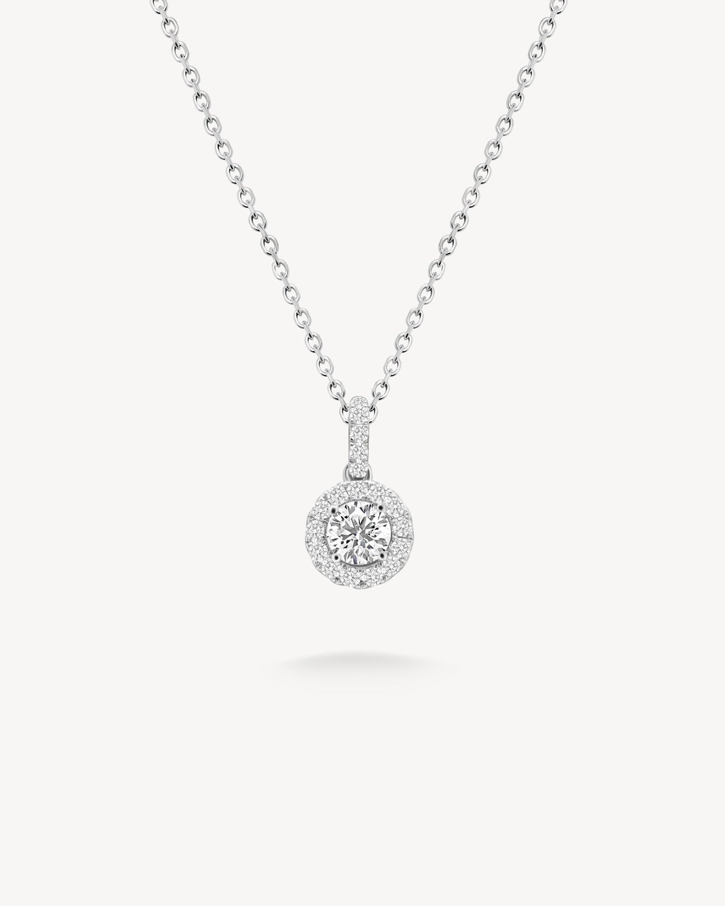 1.0 CT Round Bezel Solitaire Lab Grown Diamond Necklace