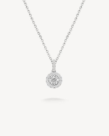 1.0 CT Round Bezel Solitaire Lab Grown Diamond Necklace