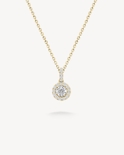 1.0 CT Round Bezel Solitaire Lab Grown Diamond Necklace
