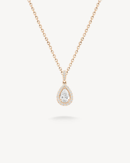 1.0 CT Round Bezel Solitaire Lab Grown Diamond Necklace