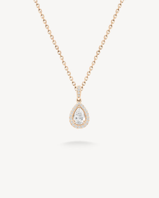 1.0 CT Round Bezel Solitaire Lab Grown Diamond Necklace