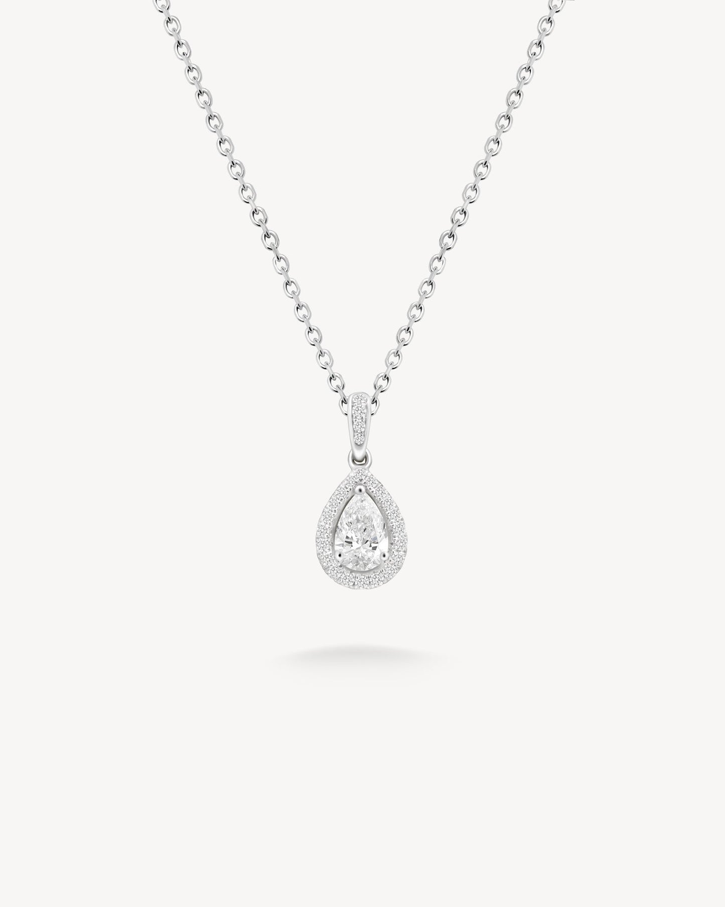 1.0 CT Round Bezel Solitaire Lab Grown Diamond Necklace