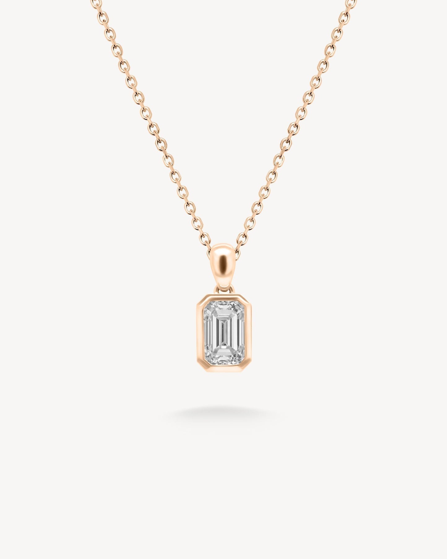1.0 CT Round Bezel Solitaire Lab Grown Diamond Necklace