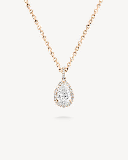 1.0 CT Round Bezel Solitaire Lab Grown Diamond Necklace