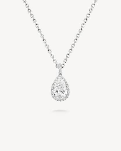 1.0 CT Round Bezel Solitaire Lab Grown Diamond Necklace
