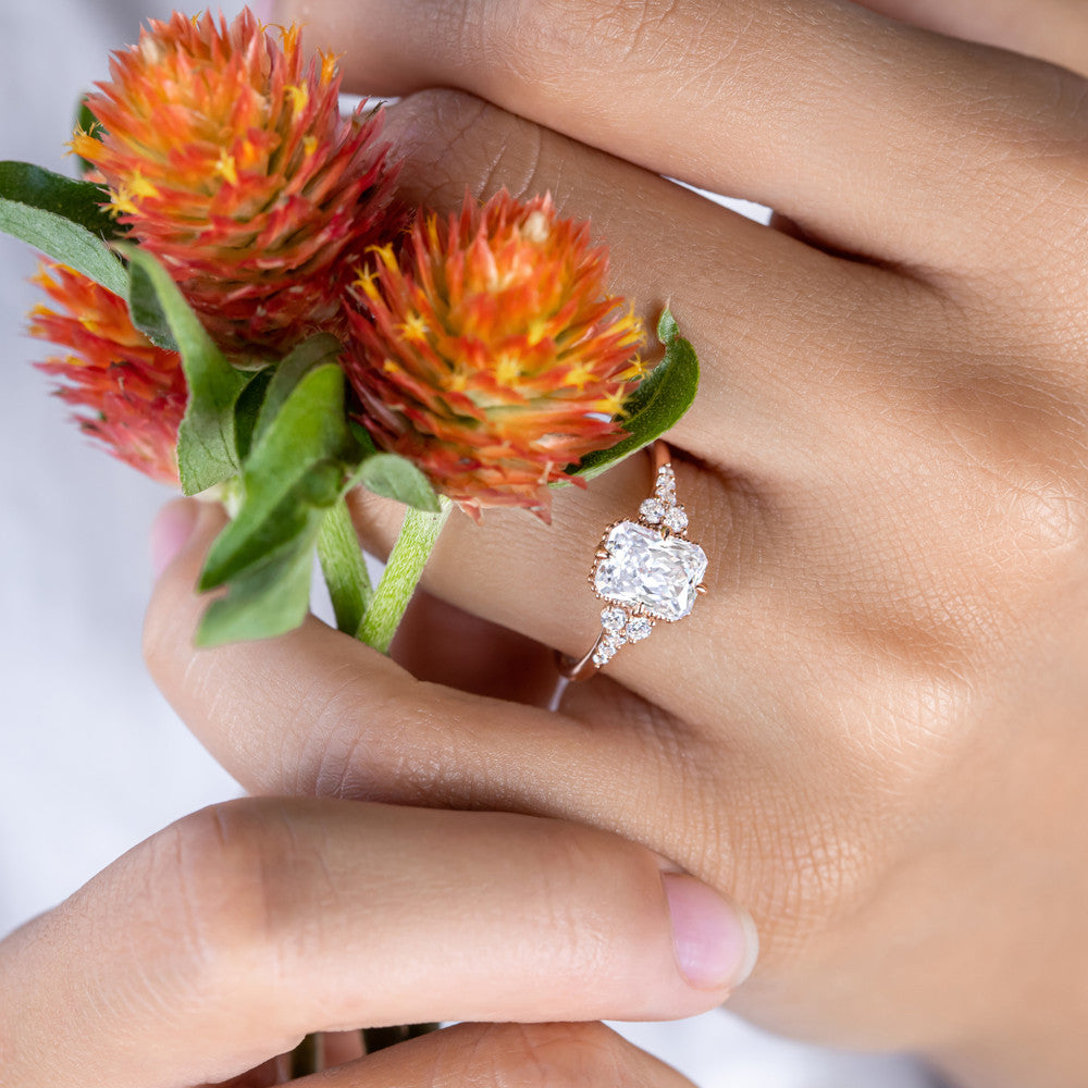 2 CT Round Three Stones Lab Grown Diamond Engagement Ring