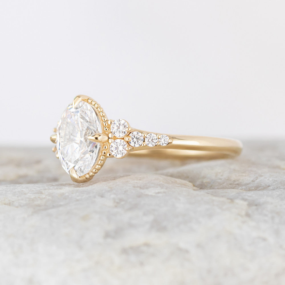 2 CT Round Three Stones Lab Grown Diamond Engagement Ring