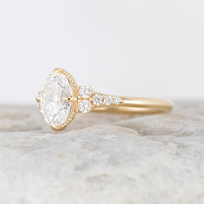 2 CT Round Three Stones Lab Grown Diamond Engagement Ring