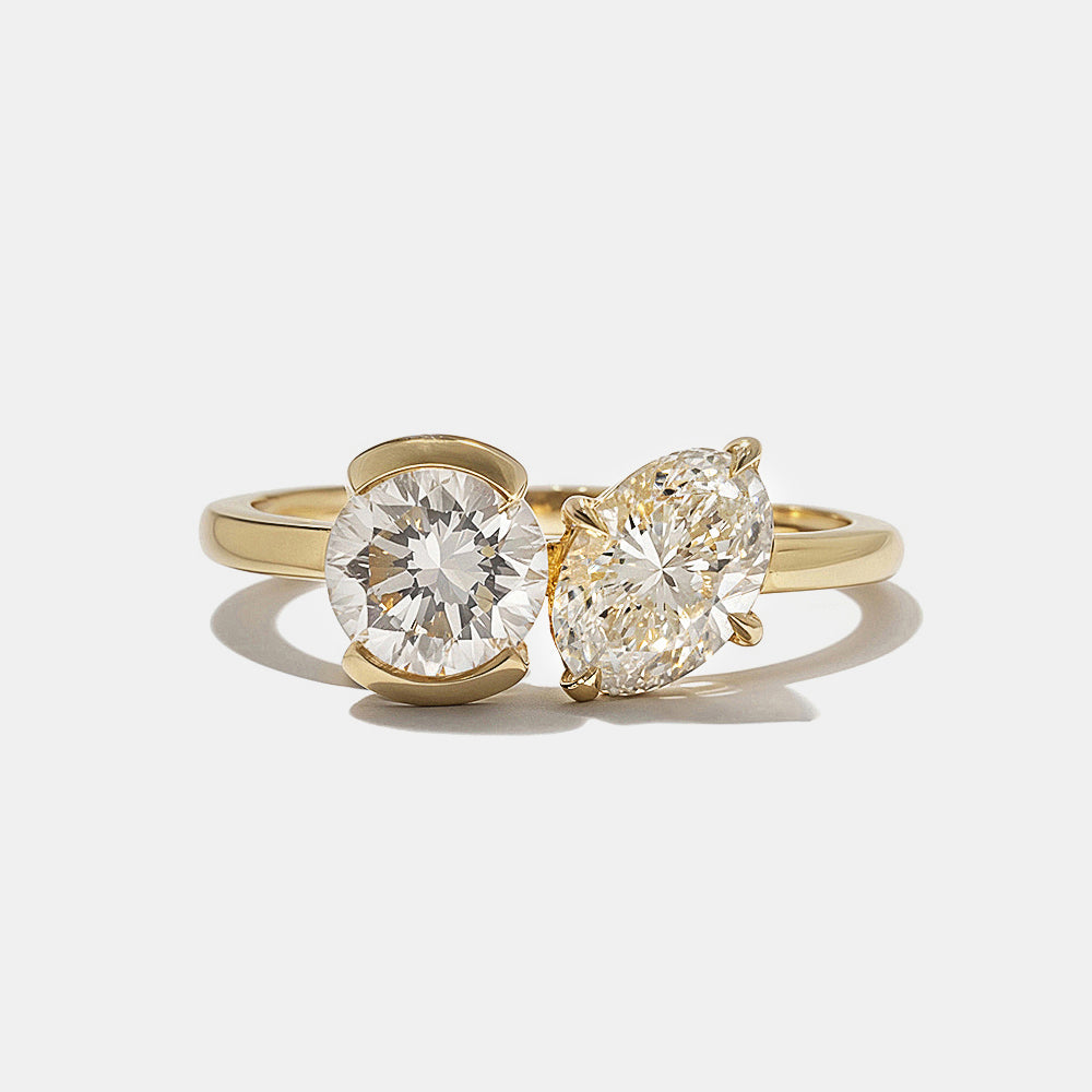 2 CT Round Three Stones Lab Grown Diamond Engagement Ring