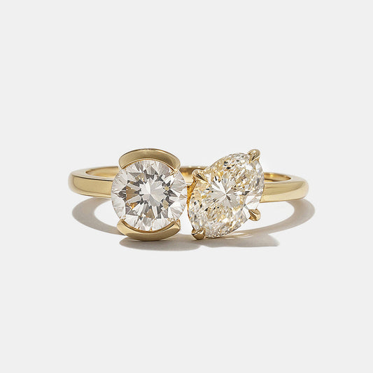 2 CT Round Three Stones Lab Grown Diamond Engagement Ring