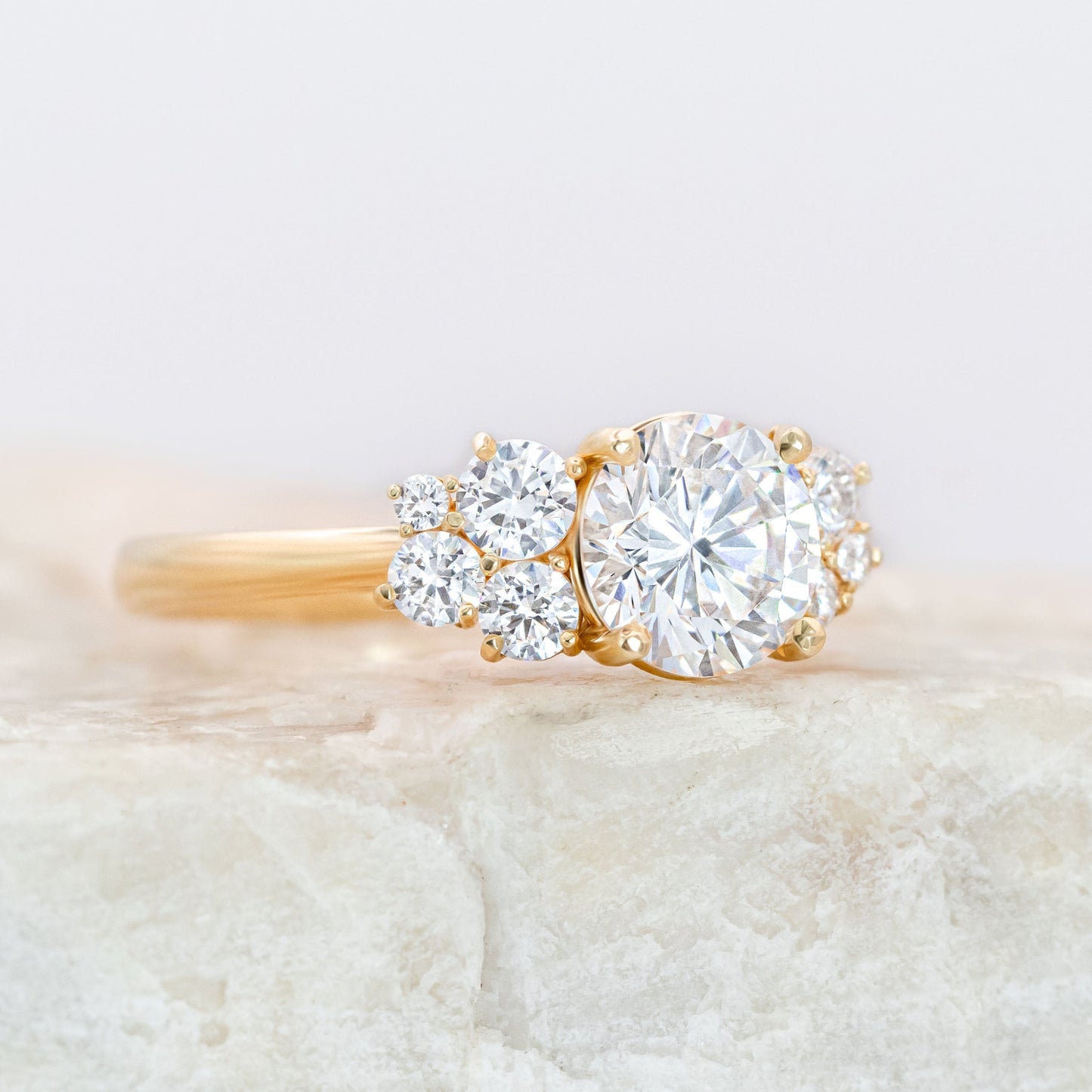 2 CT Round Three Stones Lab Grown Diamond Engagement Ring