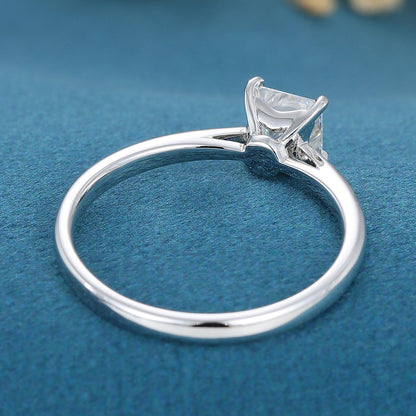 0.64 CT Princess Shaped Moissanite Solitaire Engagement Ring 5