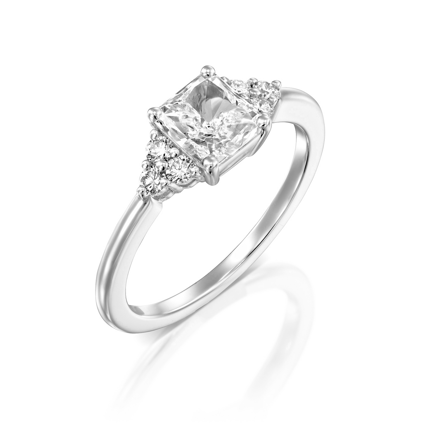 2 CT Round Three Stones Lab Grown Diamond Engagement Ring