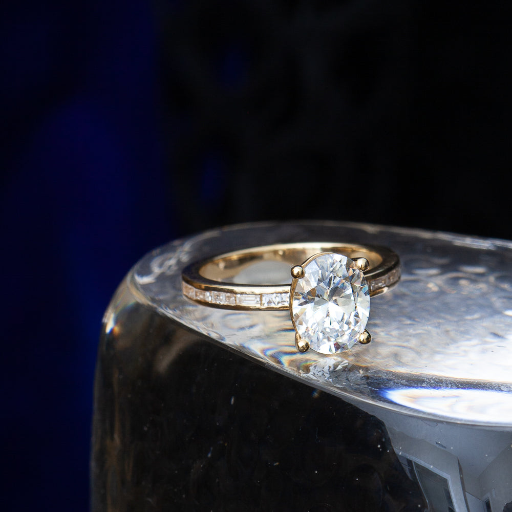 2 CT Round Three Stones Lab Grown Diamond Engagement Ring