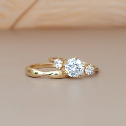 2 CT Round Three Stones Lab Grown Diamond Engagement Ring