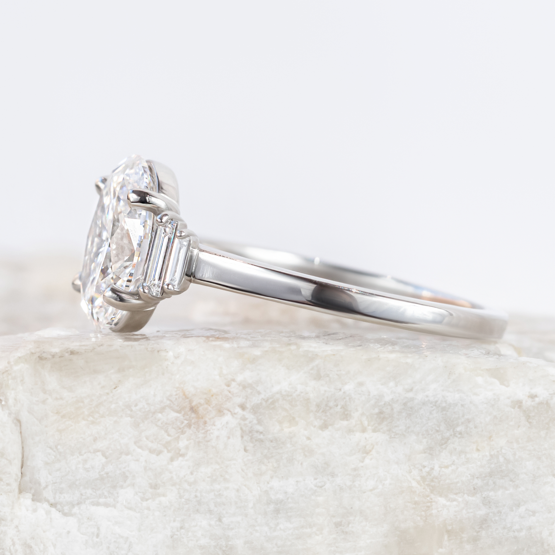 2 CT Round Three Stones Lab Grown Diamond Engagement Ring