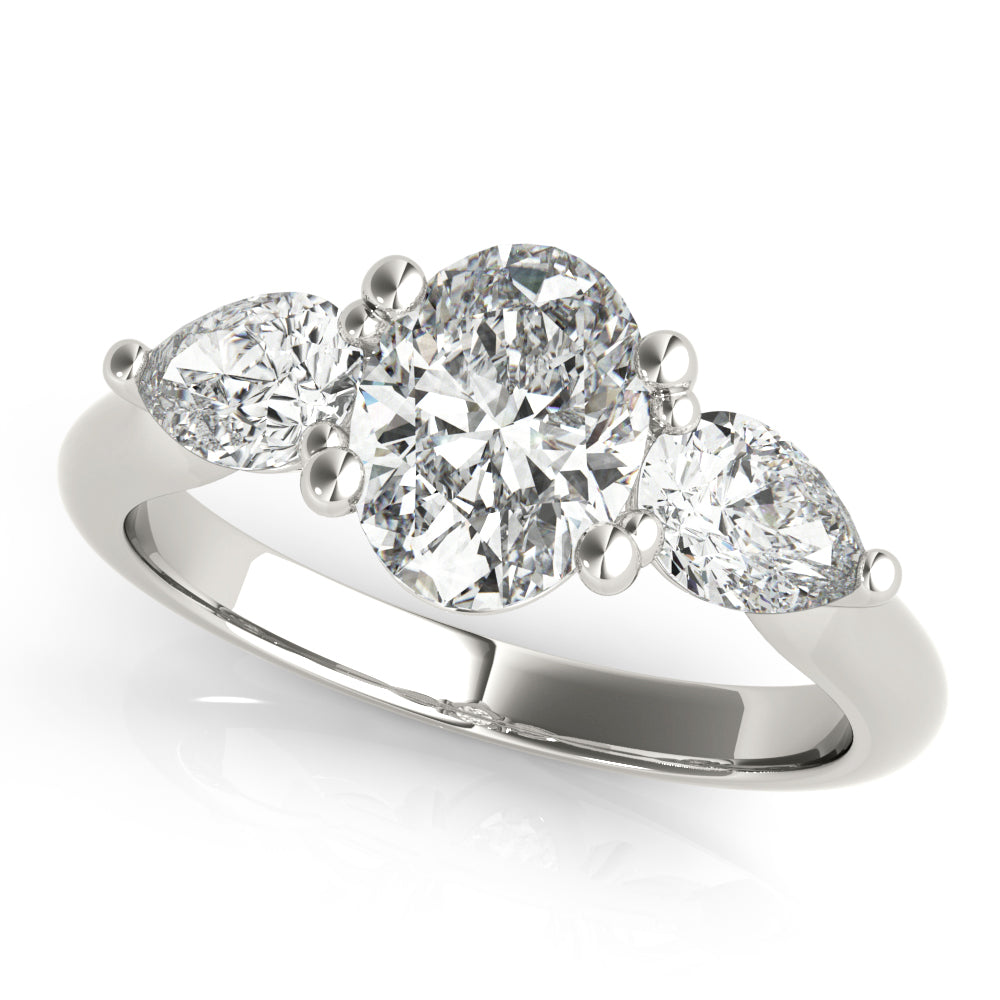 2 CT Round Three Stones Lab Grown Diamond Engagement Ring