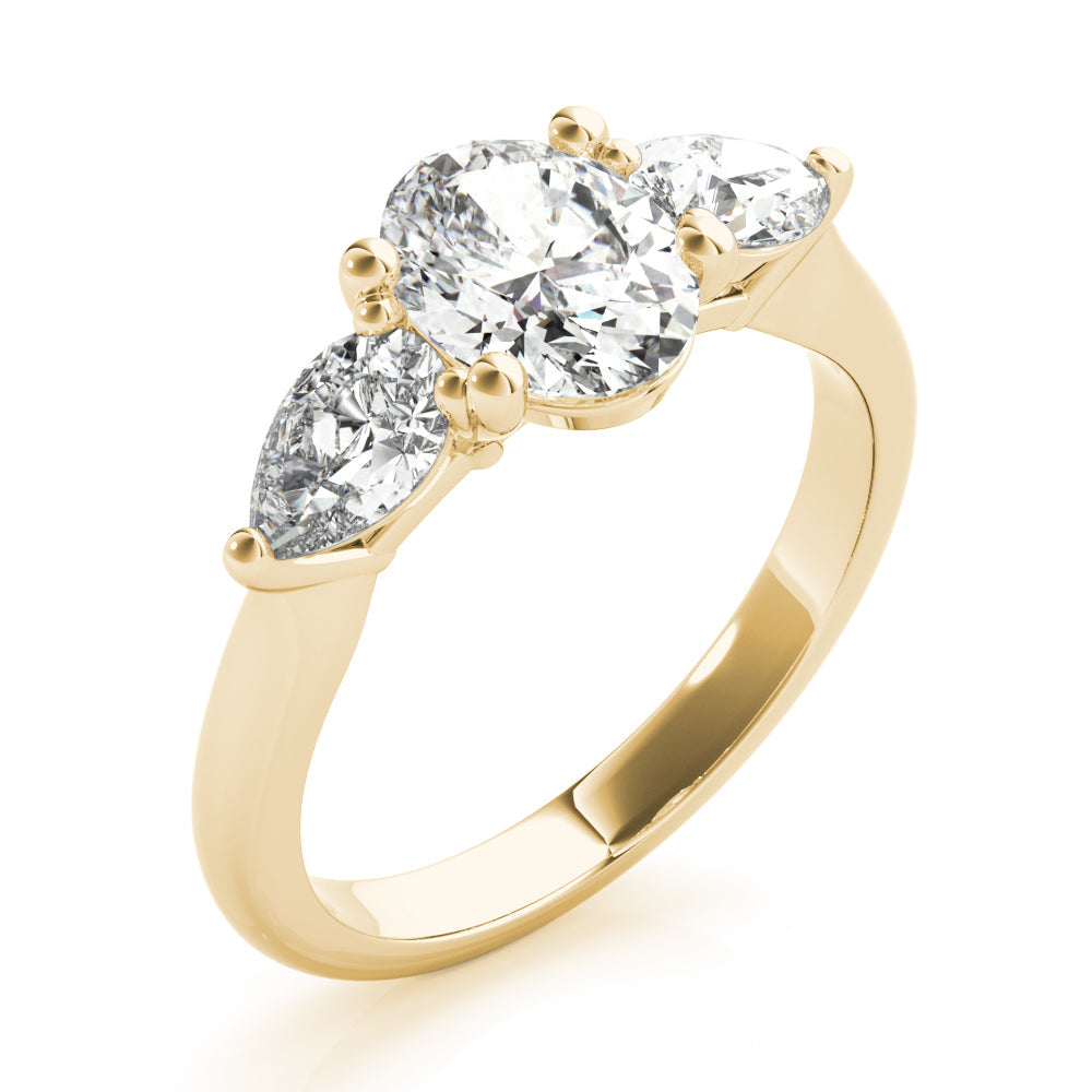 2 CT Round Three Stones Lab Grown Diamond Engagement Ring