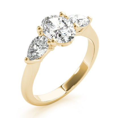 2 CT Round Three Stones Lab Grown Diamond Engagement Ring