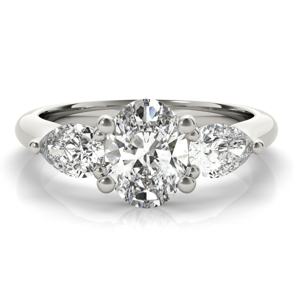 2 CT Round Three Stones Lab Grown Diamond Engagement Ring