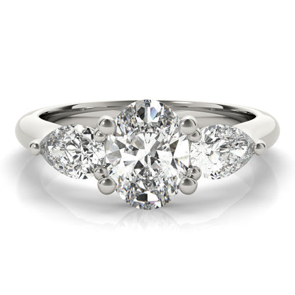 2 CT Round Three Stones Lab Grown Diamond Engagement Ring