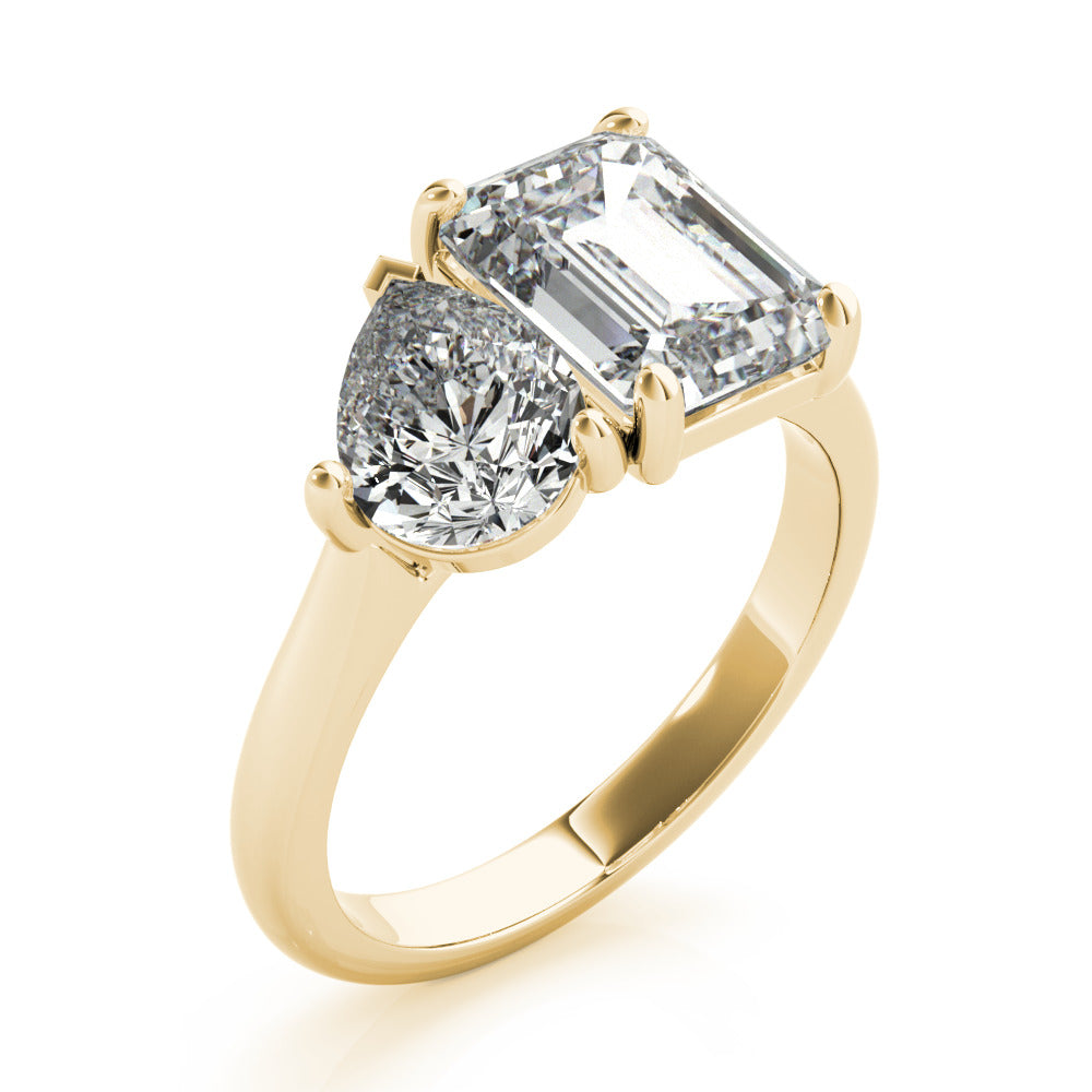 2 CT Round Three Stones Lab Grown Diamond Engagement Ring