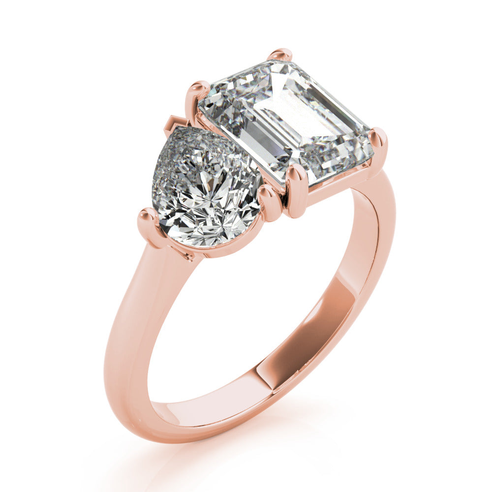 2 CT Round Three Stones Lab Grown Diamond Engagement Ring