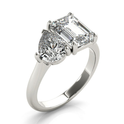 2 CT Round Three Stones Lab Grown Diamond Engagement Ring