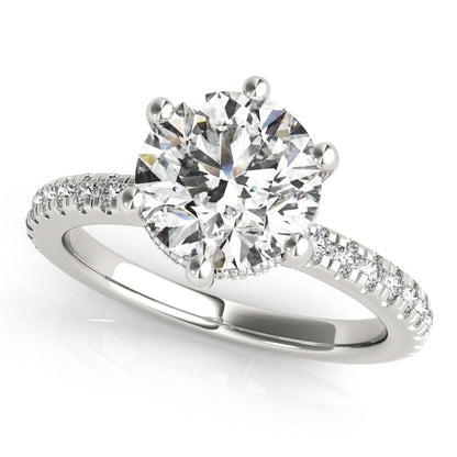 2 CT Round Three Stones Lab Grown Diamond Engagement Ring