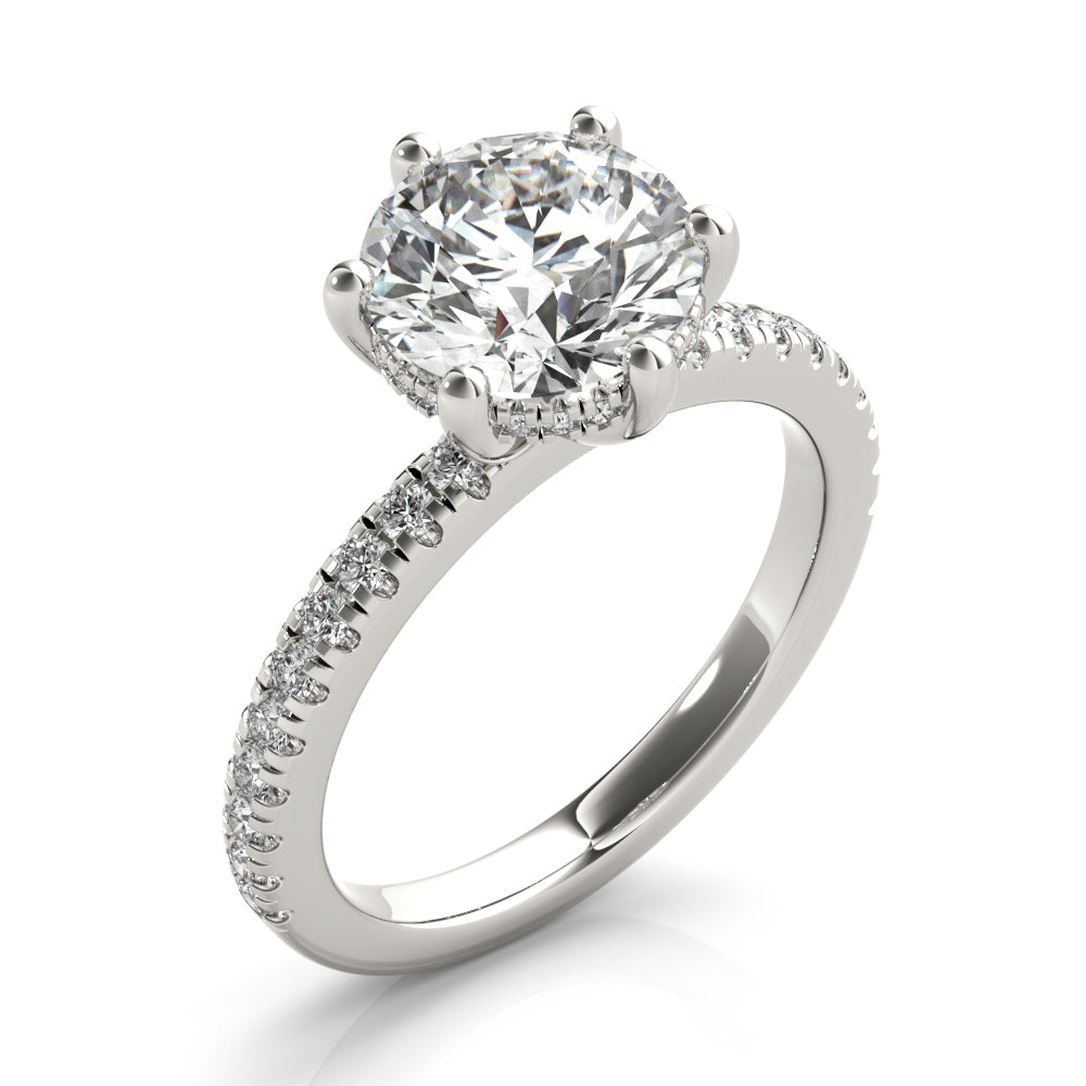 2 CT Round Three Stones Lab Grown Diamond Engagement Ring