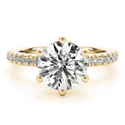 2 CT Round Three Stones Lab Grown Diamond Engagement Ring