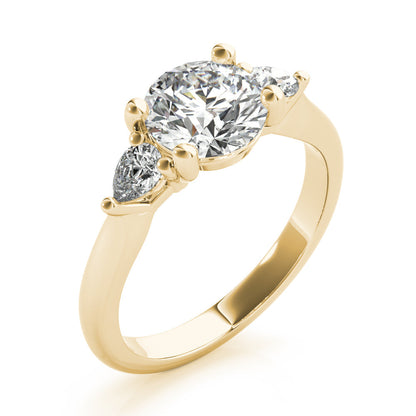 2 CT Round Three Stones Lab Grown Diamond Engagement Ring