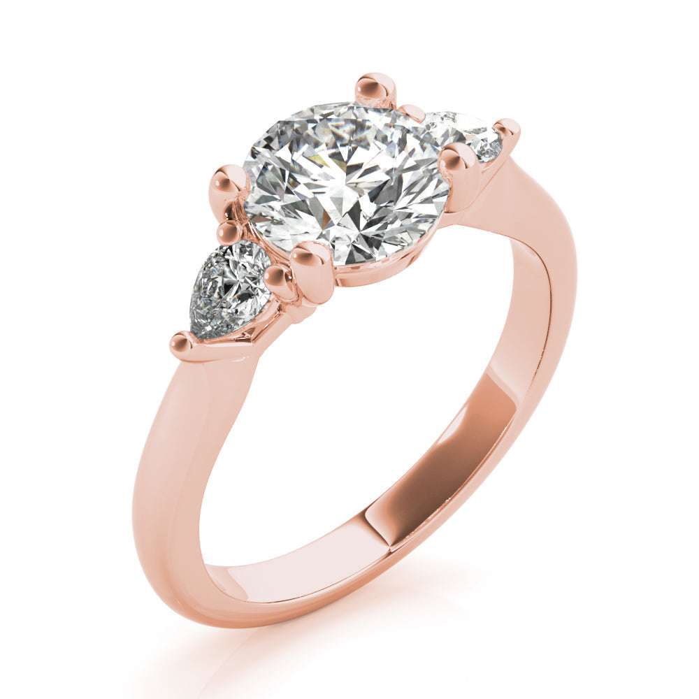 2 CT Round Three Stones Lab Grown Diamond Engagement Ring