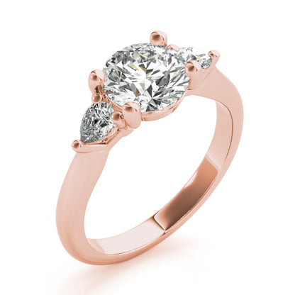 2 CT Round Three Stones Lab Grown Diamond Engagement Ring