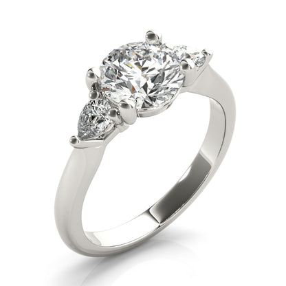 2 CT Round Three Stones Lab Grown Diamond Engagement Ring