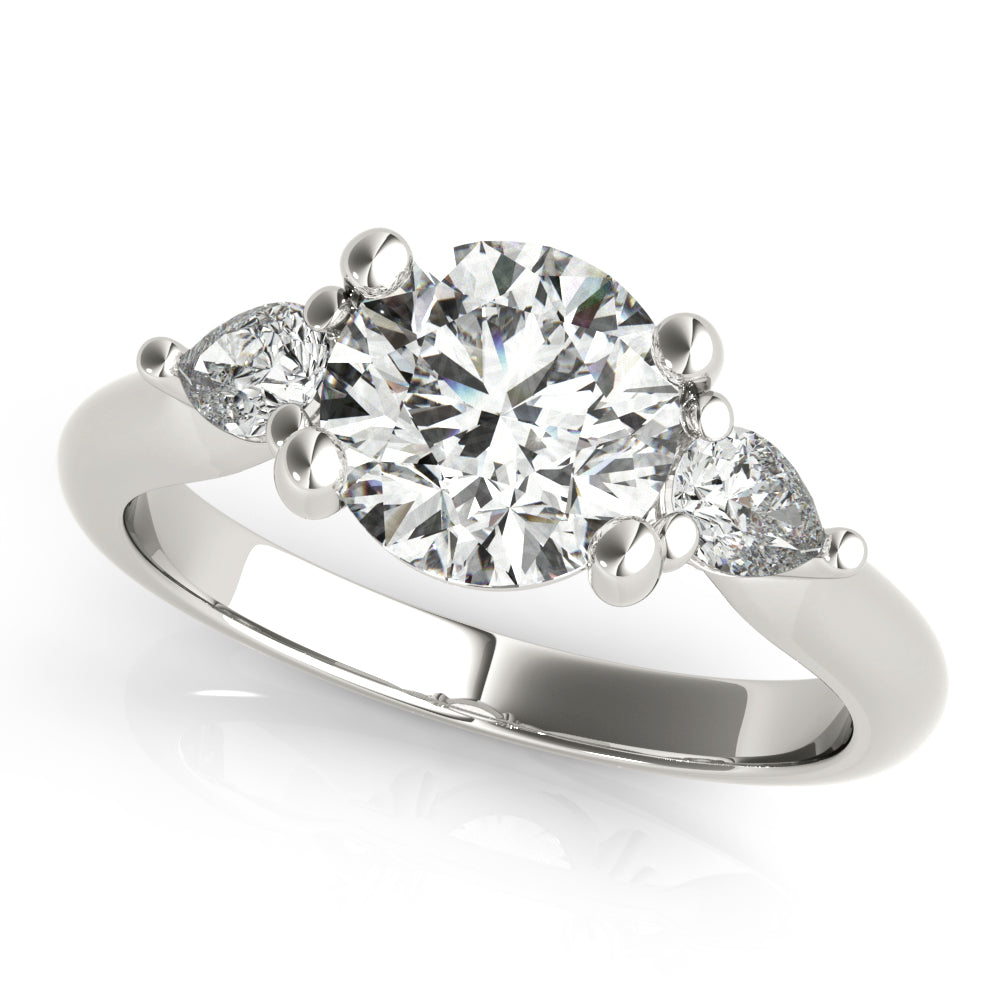 2 CT Round Three Stones Lab Grown Diamond Engagement Ring
