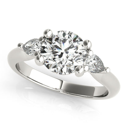 2 CT Round Three Stones Lab Grown Diamond Engagement Ring