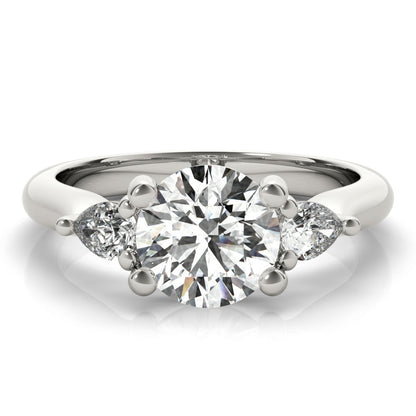 2 CT Round Three Stones Lab Grown Diamond Engagement Ring