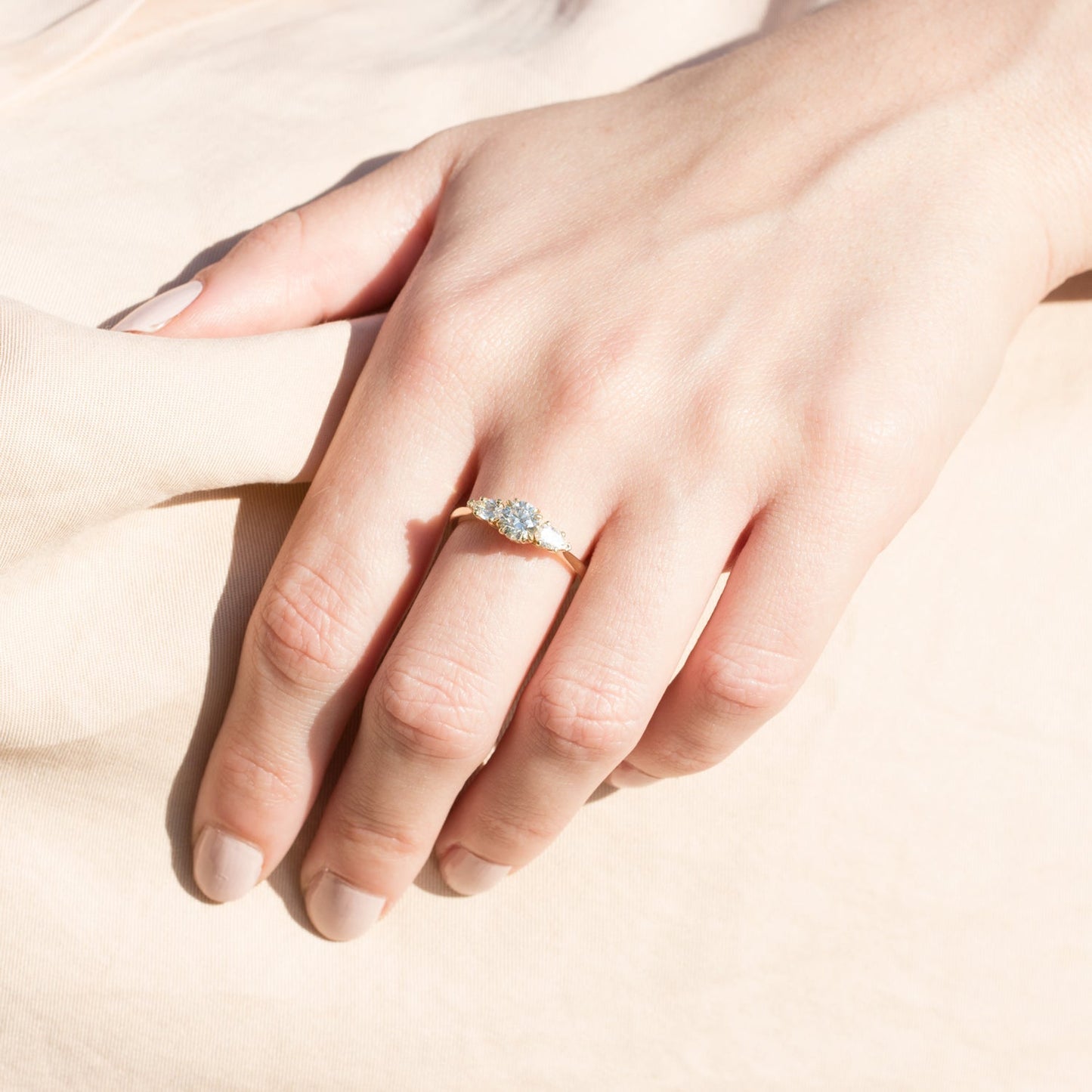 2 CT Round Three Stones Lab Grown Diamond Engagement Ring
