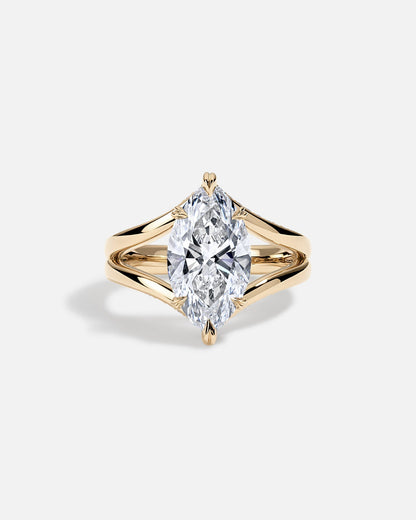 Marquise Cut Cluster Styled Lab Grown Diamond Engagement Ring