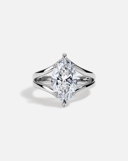 Marquise Cut Cluster Styled Lab Grown Diamond Engagement Ring