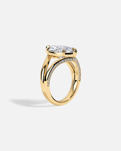 Marquise Cut Cluster Styled Lab Grown Diamond Engagement Ring