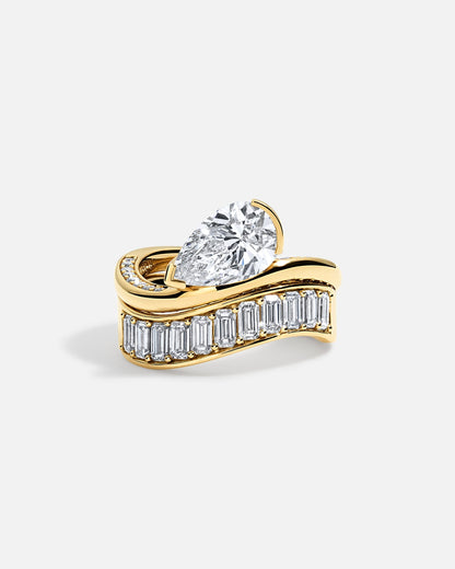 Marquise Cut Cluster Styled Lab Grown Diamond Engagement Ring