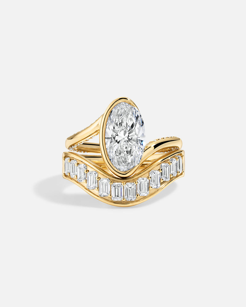 Marquise Cut Cluster Styled Lab Grown Diamond Engagement Ring